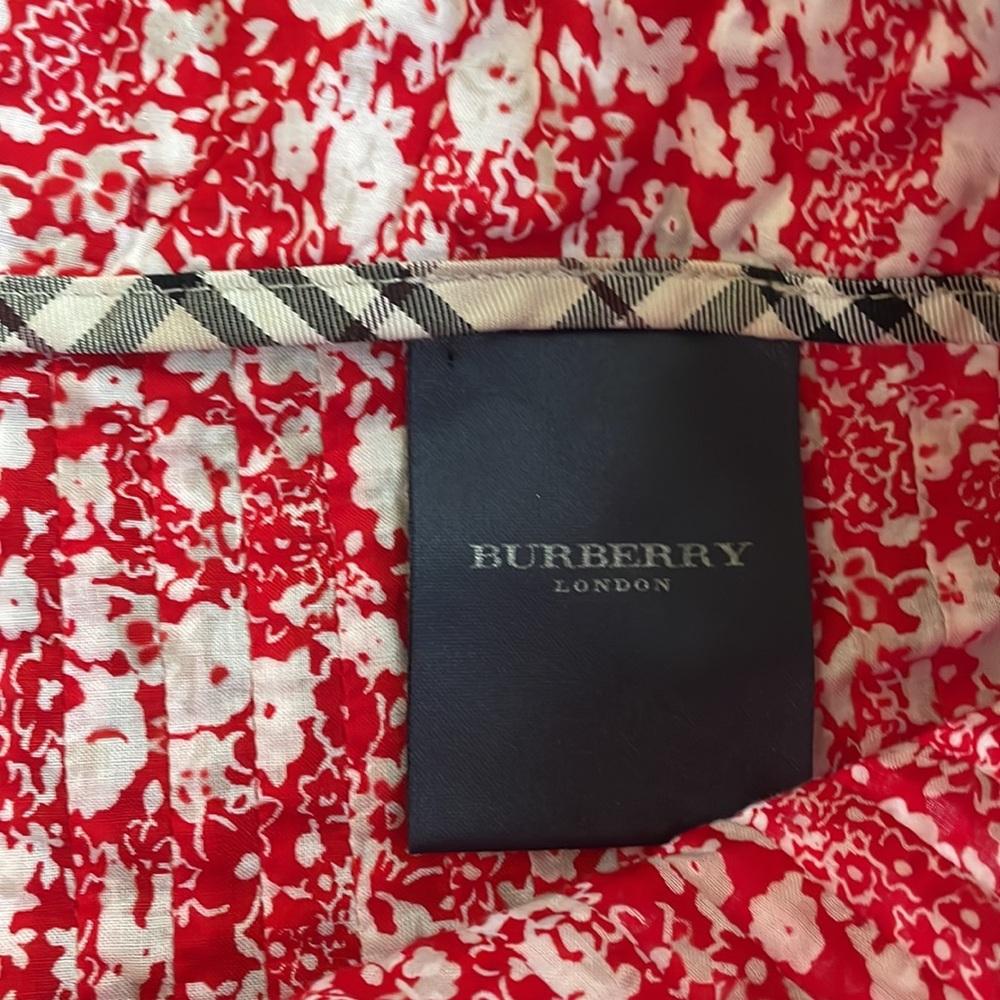 Burberry London Red Pleated Knee Length Ruffle Flowy Skirt - Picture 6 of 10
